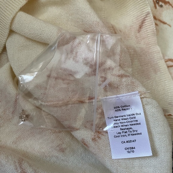 Talbots XL Cream Embellished sequins, beads Floral Long Sleeve Sweater Women's - Picture 11 of 16